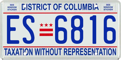DC license plate ES6816