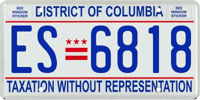 DC license plate ES6818