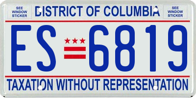 DC license plate ES6819