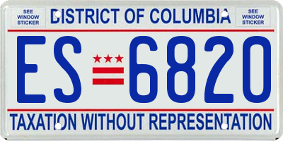 DC license plate ES6820