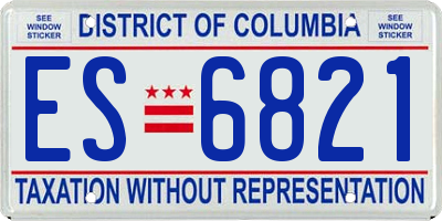 DC license plate ES6821