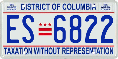 DC license plate ES6822