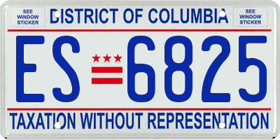 DC license plate ES6825