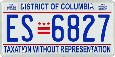 DC license plate ES6827