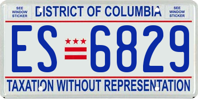 DC license plate ES6829