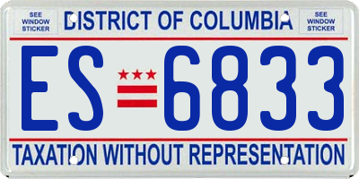 DC license plate ES6833
