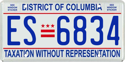 DC license plate ES6834