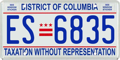 DC license plate ES6835