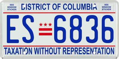 DC license plate ES6836