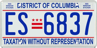 DC license plate ES6837