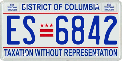 DC license plate ES6842