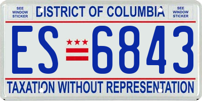 DC license plate ES6843
