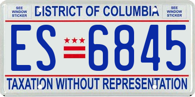 DC license plate ES6845