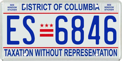 DC license plate ES6846