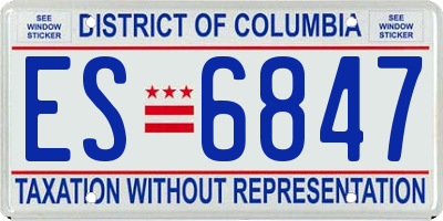 DC license plate ES6847