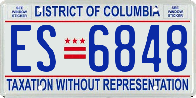 DC license plate ES6848