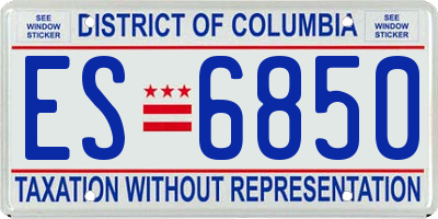DC license plate ES6850