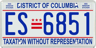DC license plate ES6851