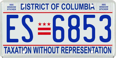 DC license plate ES6853