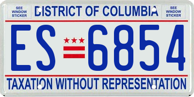 DC license plate ES6854