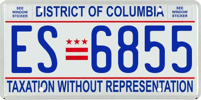 DC license plate ES6855