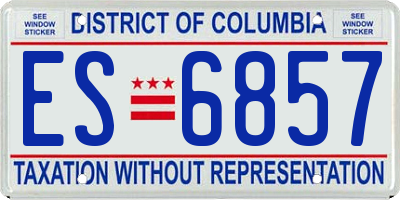 DC license plate ES6857
