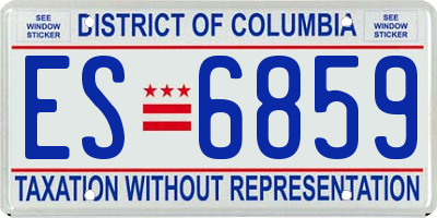 DC license plate ES6859