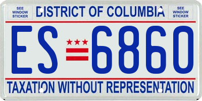 DC license plate ES6860