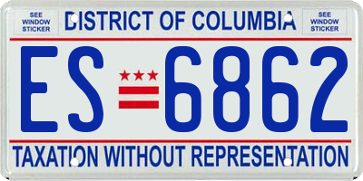 DC license plate ES6862