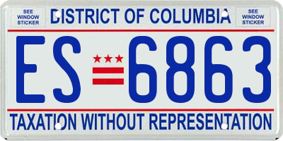 DC license plate ES6863