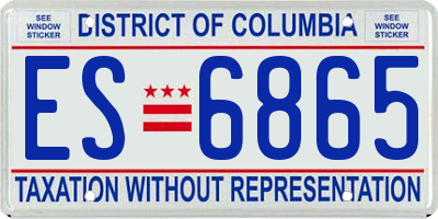 DC license plate ES6865