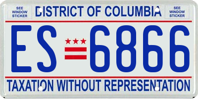 DC license plate ES6866