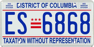 DC license plate ES6868