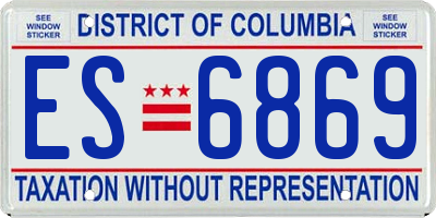 DC license plate ES6869