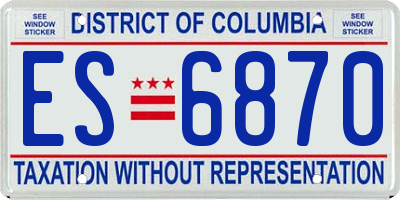 DC license plate ES6870