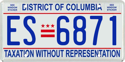 DC license plate ES6871