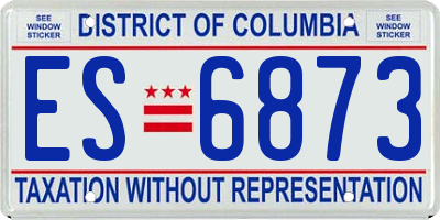DC license plate ES6873