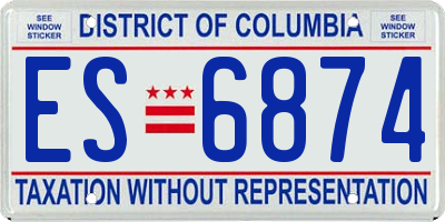 DC license plate ES6874