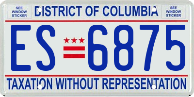 DC license plate ES6875