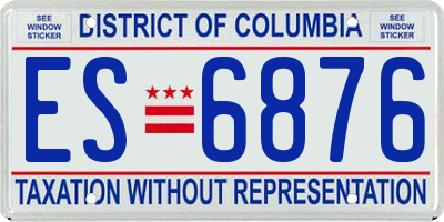 DC license plate ES6876
