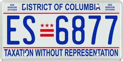 DC license plate ES6877
