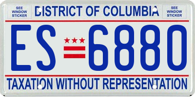 DC license plate ES6880