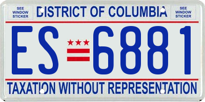 DC license plate ES6881