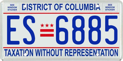 DC license plate ES6885