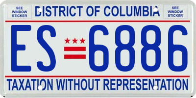 DC license plate ES6886