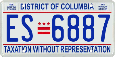 DC license plate ES6887