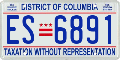 DC license plate ES6891