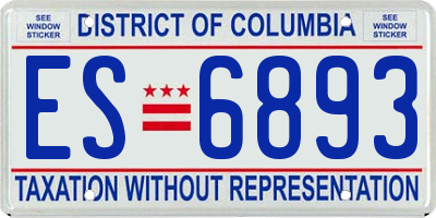 DC license plate ES6893