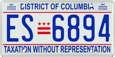 DC license plate ES6894