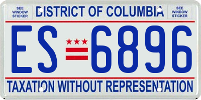 DC license plate ES6896